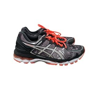 ASICS Gel-Kayano 22 black gray coral sz 8.5 running tennis shoe